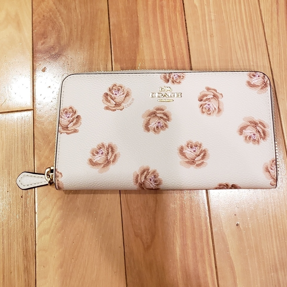 Coach floral print zip wallet